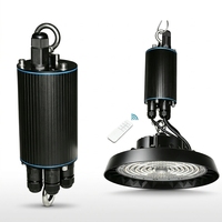 Projecteur LED UFO pour entrepôt 100W 200W 240W, sélectionnable DIP 3CCT, avec fonction d'urgence, IP65, dimmable 0-10V