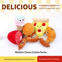 Jouet sonore en peluche pour chien, best-seller transfrontalier, durable, résistant aux morsures, en forme de hamburger, idéal pour les races moyennes à grandes