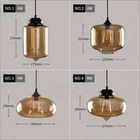 Suspension en verre teinté ambre, luminaire décoratif d'intérieur, lampe suspendue, idéale pour bar, restaurant, café, éclairage artistique classique fait main