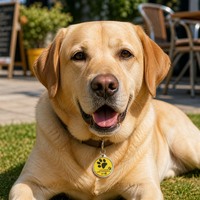 Étiquette personnalisée NFCGP217 pour animaux de compagnie avec bord métallique et design en résine pour l'identification des chiens et des chats, gestion des animaux de compagnie, appairage Bluetooth et Wi-Fi