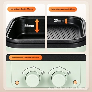 Grill électrique portable 1300W 220V/110V avec contrôle de température indépendant et revêtement antiadhésif - Product Image 4