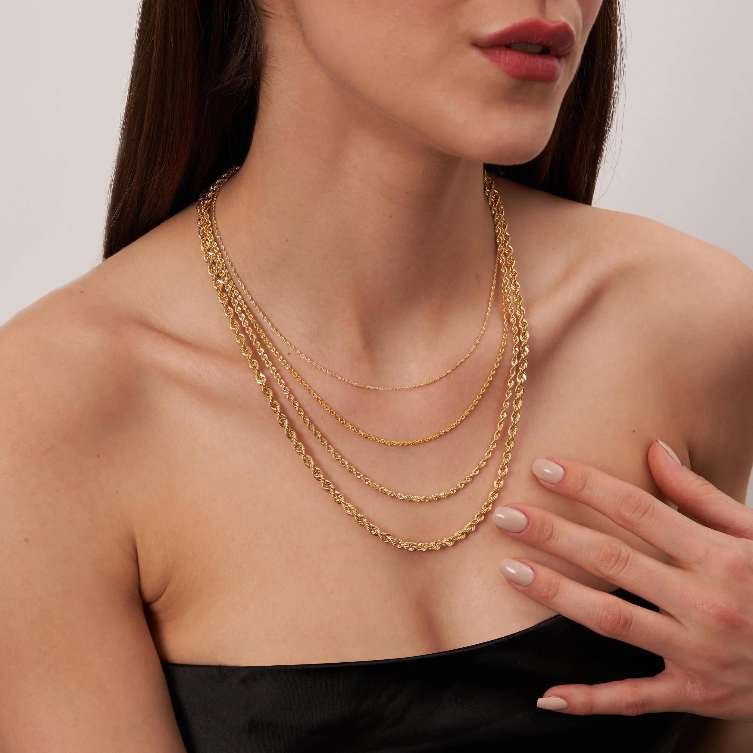 white gold rope chain real gold