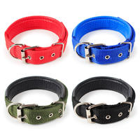 Collier pour chien en polyester tissé solide, respirant, réglable et durable avec boucle, adapté aux chiens de taille moyenne et grande