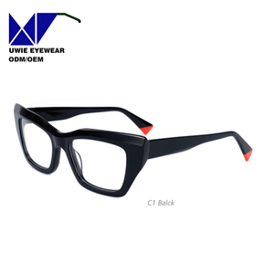 Lunettes de mode œil-de-<span class=keywords><strong>chat</strong></span> en acétate sur mesure OEM, anti-lumière bleue, pour adultes unisexes, taille 52-19-145, par notre équipe de designers interne - Product Image 2