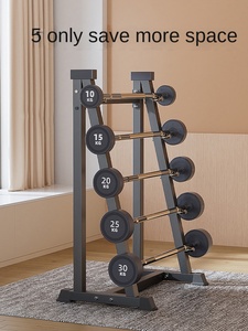Soporte de Barra Curvo y Resistente para Pesas, con Marco de Acero Recubierto de Goma Integrado, para Gimnasio o <span class=keywords><strong>Sala</strong></span> de Estar - Product Image 2