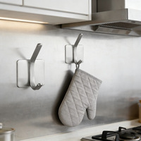 Vente directe usine – Porte-manteau mural moderne en acier inoxydable 304 brossé pour cuisine, salon et maison