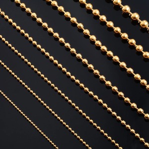 Collier en chaîne à billes en acier inoxydable couleur or, perles rondes, accessoires de bijoux pour pendentif - Product Image 6