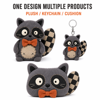 Fabricante OEM ODM de Juguetes de Peluche de Mapache con Lazo, Personalizados y Directos de Fábrica, para Marcas de Marca Privada y Pedidos al por Mayor
