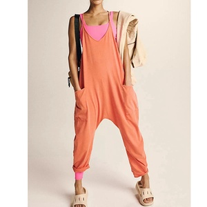 JAC22 F190 <span class=keywords><strong>Mono</strong></span> de Punto Casual para Mujer con Pantalones Largos, Nuevo Diseño de Moda con Bolsillos y Tirantes - Product Image 4