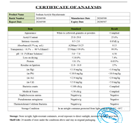 Poudre d'acétyl hyaluronate de sodium de haute pureté CAS 99129-21-2 Qualité cosmétique Matière première super acide hyaluronique pour les soins de la peau