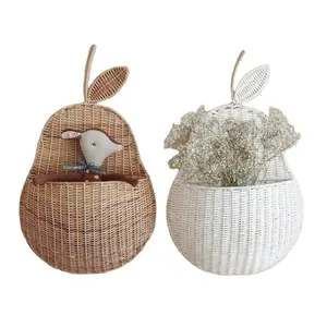 Wholesale PP Plastic Imitated Rattan Other Storage Hanging Woven handmade Basket flowers Baskets