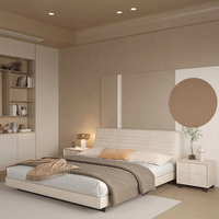 Prix d'usine Tête de lit à plateforme avec rayures horizontales Lit d'hôtel Lits de luxe rembourrés en tissu moderne de qualité supérieure