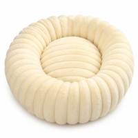 Lit pour chat en peluche à poils longs de luxe ovale en PP haute densité, lit portable pour animaux de compagnie toutes saisons
