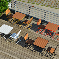 Chaises pliantes d'extérieur, table d'extérieur, mobilier simple et moderne pour balcon et café, aménagement de sièges d'extérieur pour salon de thé