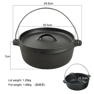 Olla de Hierro Fundido Antiadherente de 2QT para Acampar al Aire Libre, <span class=keywords><strong>Caldero</strong></span> Personalizado Precurado, Horno Holandés Negro, Apto para Gas e Inducción, Incluye Olla - Product Image 3