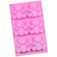 Moule en silicone 6 cavités géant en forme d'ours pour gâteaux, puddings, savons faits main, bougies et résines – Réutilisable – Échantillon gratuit usine 1155