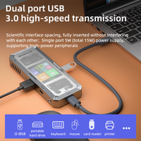 Base de Conexión USB-C 7 en 1 PIVA G71 con Pantalla Digital, Hub Tipo-C para iPad/Teléfono Móvil, Puerto de Audio de 3.5mm, 1 Año de Garantía