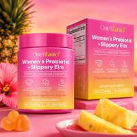 OneBtanicl Global Stock Wanita Antioksidan Penyeimbang pH Probiotik+Slippery Elm Gummies Pengontrol Bau Flora Vagina Herbal Dewasa