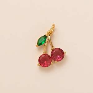 Nouvelle Mode DIY Quotidien Carré Champignon Cerise Cochon <span class=keywords><strong>Doré</strong></span> Cuivre Pendentif Chaîne Collier - Product Image 6