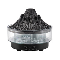 Diffuseur d'aromathérapie portable en plastique effet lave de glacier, alimenté par USB, flamme simulée sept couleurs, fonction humidificateur d'air, usage domestique