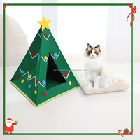 Beliebtes Weihnachts-Katzenbett: Modernes, Niedliches, Umweltfreundliches Filz-Katzenbett mit Abnehmbarem Tunnel und Waschbarem Bezug