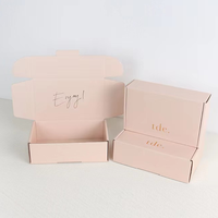 Boîte d'expédition épaisse personnalisée avec logo, en carton ondulé rose, imprimée avec logo, pour l'emballage de vêtements et de cadeaux