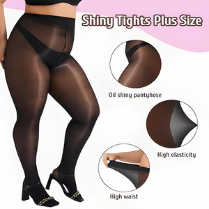 Collants brillants transparents pour femmes taille extra large, taille haute, incassables, 30D, collants brillants à l'huile - Product Image 4