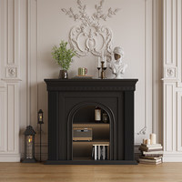 Armoire décorative pour cheminée en bois massif de couleur crème, style européen, idéale pour les salons américains