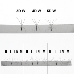 Sp Lông Mi Yy Hình Chữ W Đầy Đủ Khối Lượng Tự Nhiên Màu Đen Hàn Quốc Pbt Sợi 0.07Mm 8-15Mm Hỗn Hợp Chiều dài Khay Lông Mi M Curl - Product Image 4