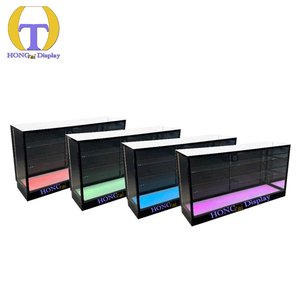 Smoke Shop Display Cases LED Lighted Extra Vision Showcase Glass Display Cabinets