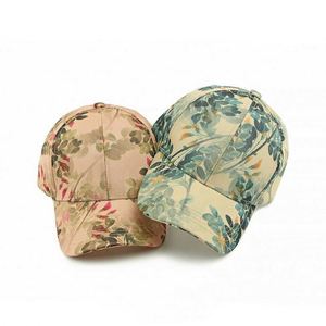 Women Ethnic Baseball Cap Spring Summer Outdoor Sunscreen Sunshade Personalized Hard Top Trendy Leaf Pattern Printed <b>Hat</b> - Product Image 1