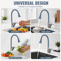 Robinet de cuisine moderne à poignée unique de marque de luxe avec logo personnalisé, flexible en acier inoxydable noir 304, à pression
