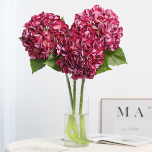 <b>Artificial</b> <b>Hydrangea</b> <b>Flower</b> Single Stem Soft Plastic PVC High Simulation Wedding Home Decor Prop - Product Image 2