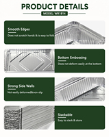 Contenants carrés en aluminium de 1,5 lb avec couvercles, pour plats à emporter, contenants alimentaires jetables en aluminium
