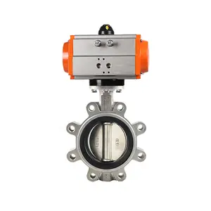 16 inch Lug Type Class 150 stainless steel 304 CF8 EPDM seat pneumatic air Actuated wafer Butterfly Valve