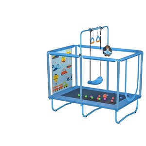 Trampolines en acier galvanisé pour enfants, usage domestique intérieur, avec filet de sécurité, pour bébés et jeunes enfants, capacité de charge 150 kg, modèle transfrontalier Europe-Amérique - Product Image 2
