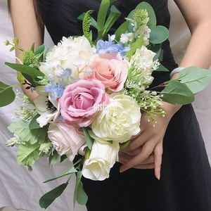 Arreglo Floral Personalizado para Bodas, Fondo de Escenario, Flores de Tela Blancas para Bodas al por Mayor - Product Image 4