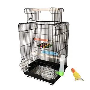 Wholesale Bird Cage Small Medium Metal Bird Breeding Cage House with Open Top Parrots Canary Bird Cage