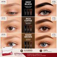 Kit professionnel de teinture pour cils et sourcils, trois crèmes colorantes de 10 ml (noir, brun, café) avec gel nourrissant pour salons, OEM