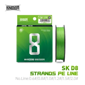 Kingdom 150m Fishing Lines 8 Strands Monofilament Braided PE Fishing Line High Quality Super Smooth PE Fishing Line For Sale