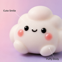 Coffret Cadeau Nuage 2 Pièces – Jouets Anti-Stress Doux et Mignons en Forme de Nuage Blanc pour Bureau et Détente