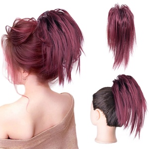 Gary Brown Elástico Cuerda para el cabello Sintético Desordenado <span class=keywords><strong>Scrunchie</strong></span> Rizado Chignon Donut Hair <span class=keywords><strong>Bun</strong></span> Pad para extensiones de cabello - Product Image 1