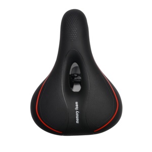 Cómodo sillín de <span class=keywords><strong>bicicleta</strong></span> para hombre y <span class=keywords><strong>mujer</strong></span>, cojín de asiento acolchado ancho de doble bola amortiguadora, cómodo, de espuma viscoelástica, para bicicletas de carretera - Product Image 3