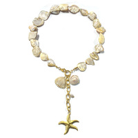 2024 déclaration en acier inoxydable bloc coquille collier exagéré irrégulier baroque perle coquille collier plage bijoux