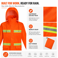 Imperméable coupe-vent en tissu Oxford PVC réutilisable, haute visibilité, léger, avec capuche, logo personnalisé pour la randonnée et la moto