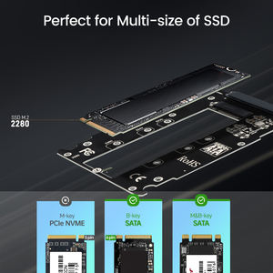 JEIFactory <span class=keywords><strong>2</strong></span>,5 \ "SATA III Adaptador para M.<span class=keywords><strong>2</strong></span> NGFF/SATA SSD 6Gbps 2280 Tarjeta de expansión sin herramientas Caja de disco duro directa de fábrica - Product Image 3