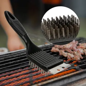 BBQ Brush Cooking Tools Wire Bristles Cleaning Brushes Barbecue Grill Brush Cleaning Tools Outdoor Home BBQ Accessories Durable
