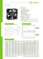 YCCFAN 120x120x38mm 1238 YAL1238S1 Precio de fábrica Impermeable Ip55 Ventilador axial 220V Ac Ventilador axial