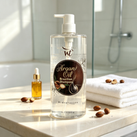 Étiquettes autocollantes personnalisées en vinyle imperméable pour bouteilles de produits de salle de bain : Huile d'argan, Shampoing, Gel douche, Emballages capillaires