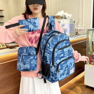 Panelled Large Capacity Laptop External Frame <b>Backpack</b> Physiological Curve Back Casual Zipper Waterproof Polyester - Product Image 6